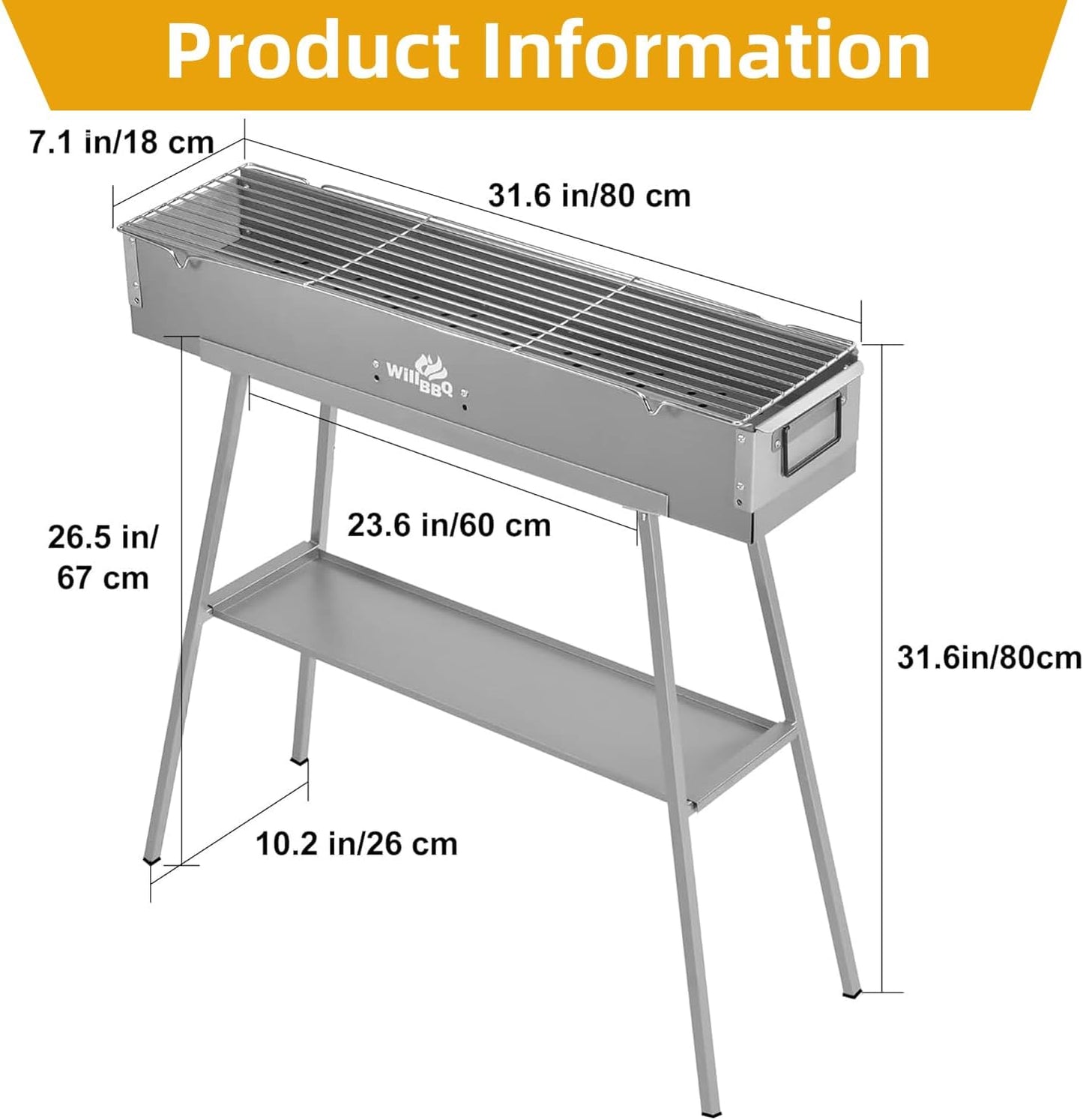 Portable Charcoal BBQ Grill – Outdoor Camping & Patio Use 🔥🍖