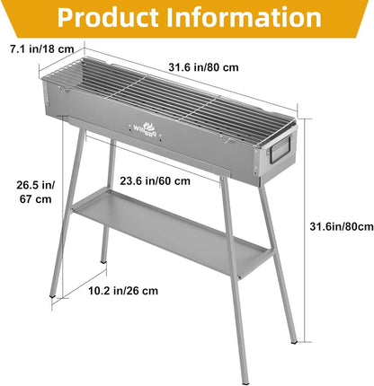 Portable Charcoal BBQ Grill – Outdoor Camping & Patio Use 🔥🍖