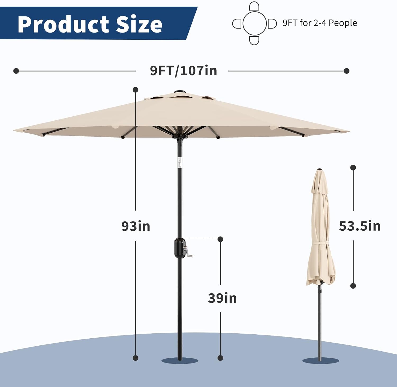 Outdoor Patio Umbrella – Sturdy & Adjustable Shade ☀️🏖️