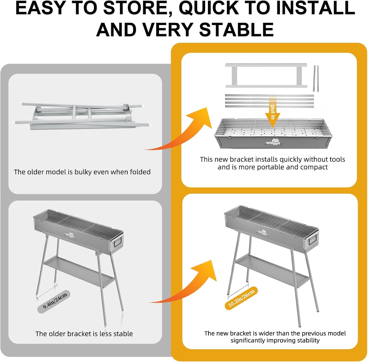 Portable Charcoal BBQ Grill – Outdoor Camping & Patio Use 🔥🍖