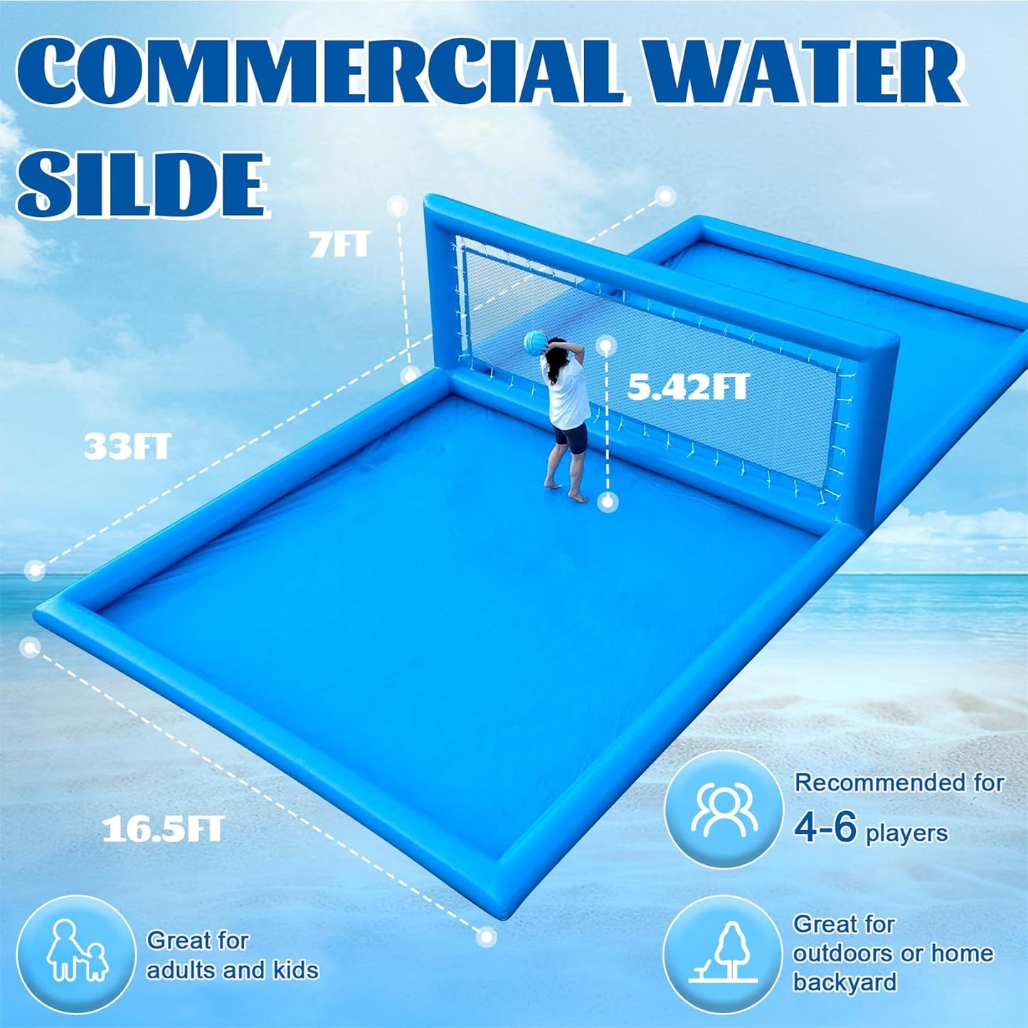 Inflatable Volleyball Court – Outdoor Party Game 🏐🌊