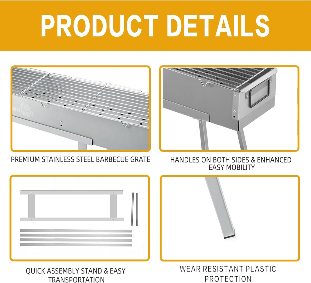 Portable Charcoal BBQ Grill – Outdoor Camping & Patio Use 🔥🍖