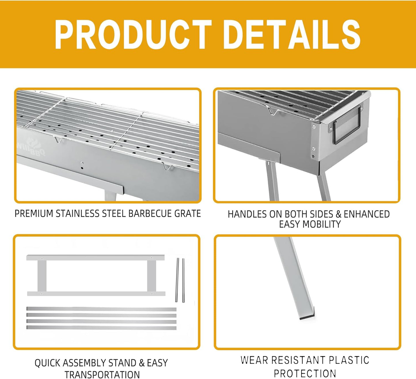 Portable Charcoal BBQ Grill – Outdoor Camping & Patio Use 🔥🍖