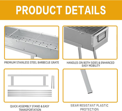Portable Charcoal BBQ Grill – Outdoor Camping & Patio Use 🔥🍖