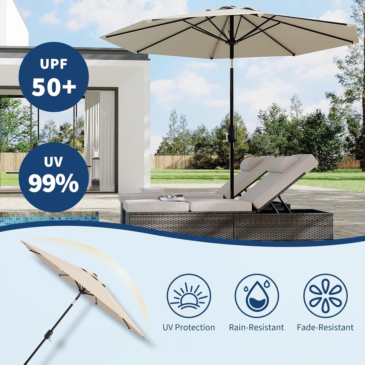 Outdoor Patio Umbrella – Sturdy & Adjustable Shade ☀️🏖️