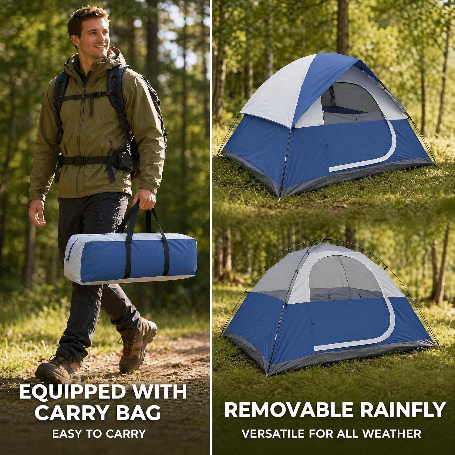 XL Camping Tent – 2 Person Waterproof Outdoor Tent 🏕️