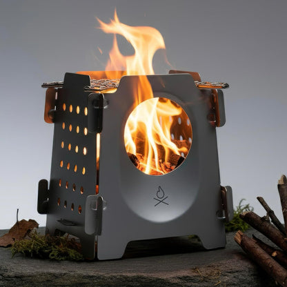 Portable Wood Burning Stove – Lightweight Outdoor Camping Stove 🔥🏕️