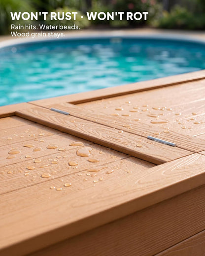 Rolling Outdoor Cooler Table – Wood Grain Ice Bucket 🧊🌿