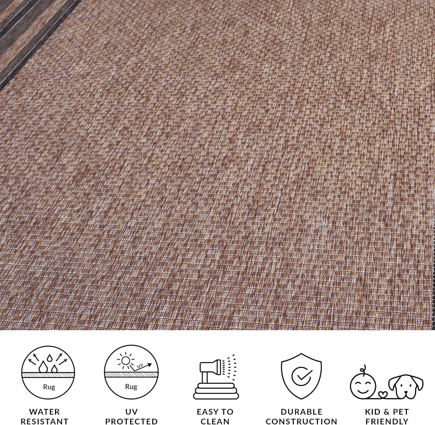 Outdoor Boho Area Rug 5x7 ft – Easy Clean Patio Carpet 🌿🏡
