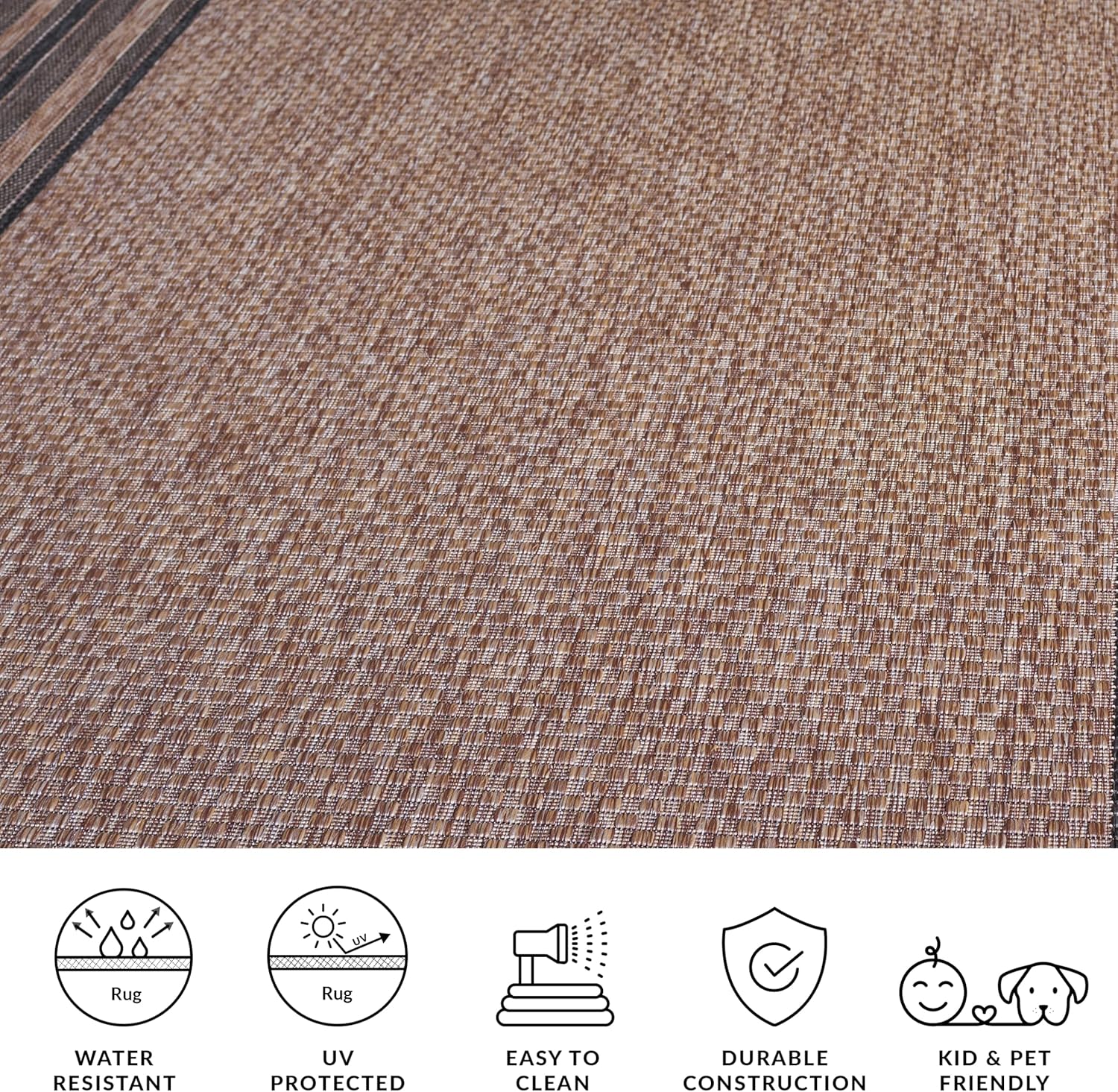 Outdoor Boho Area Rug 5x7 ft – Easy Clean Patio Carpet 🌿🏡
