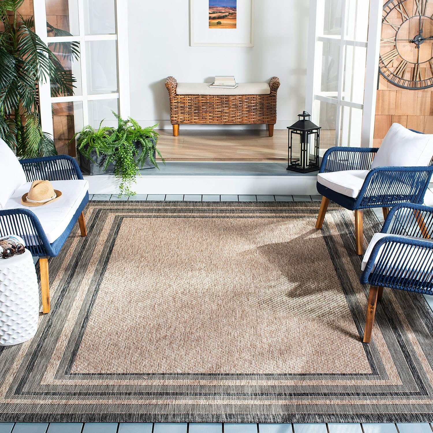 Outdoor Boho Area Rug 5x7 ft – Easy Clean Patio Carpet 🌿🏡